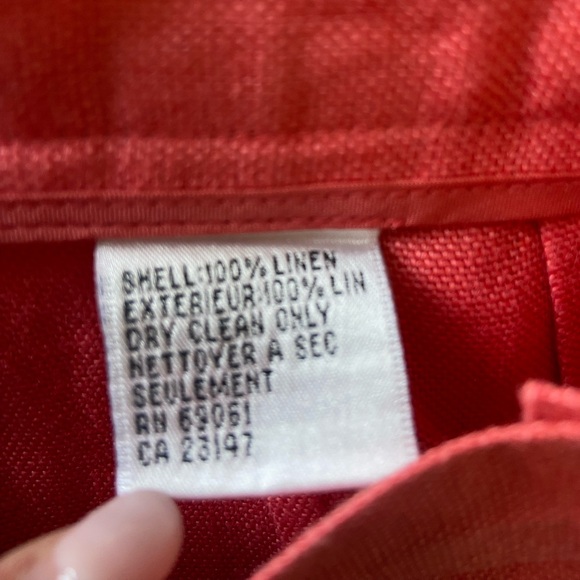 Talbots Coral Irish Linen Trouser Pants Size 4 Petite - Picture 7 of 8